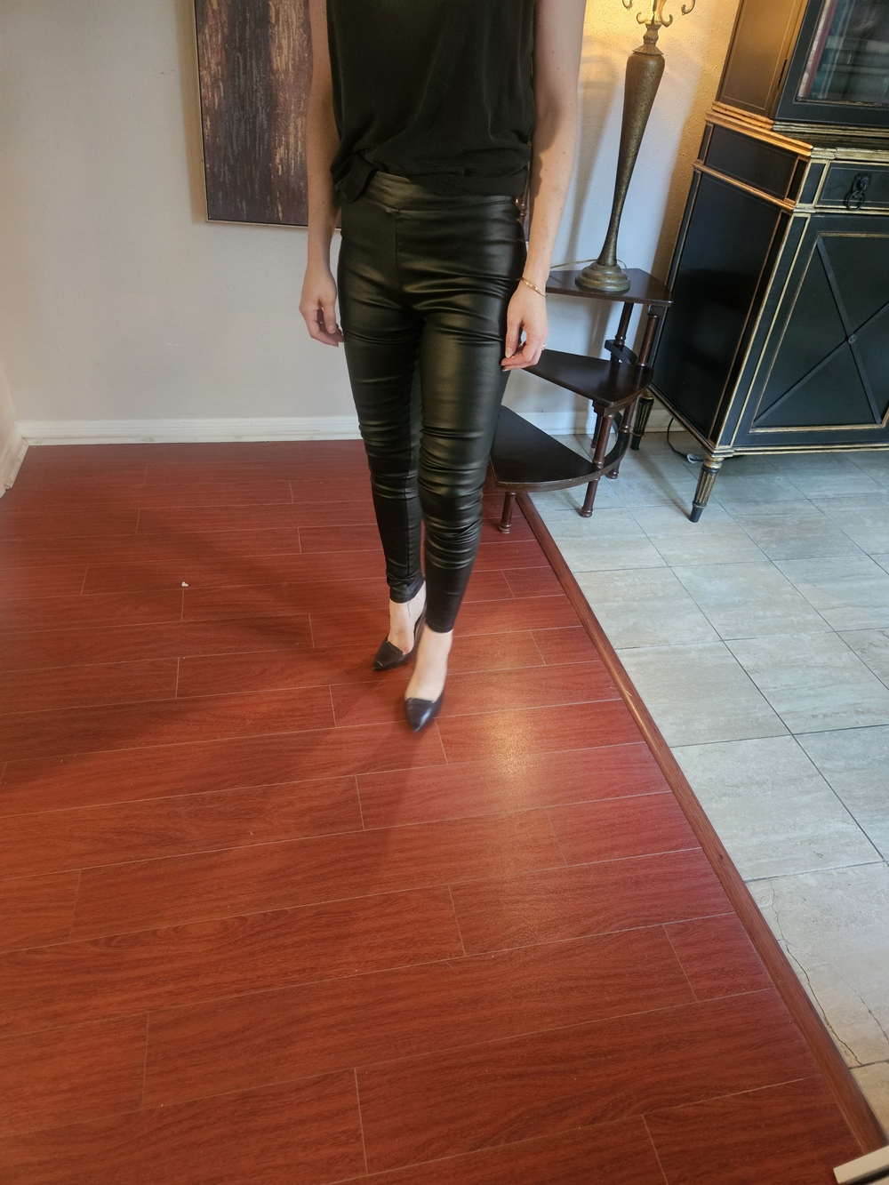 Bardot Black Faux Leather Skinny Leggings